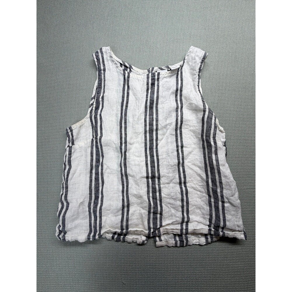 C&C California Linen Striped Button Tank Top